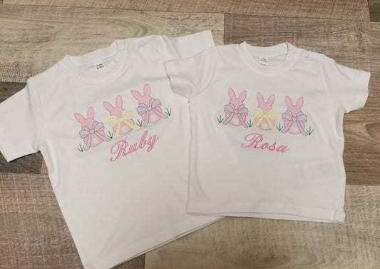 Easter Bunny Bow personalised tshirt