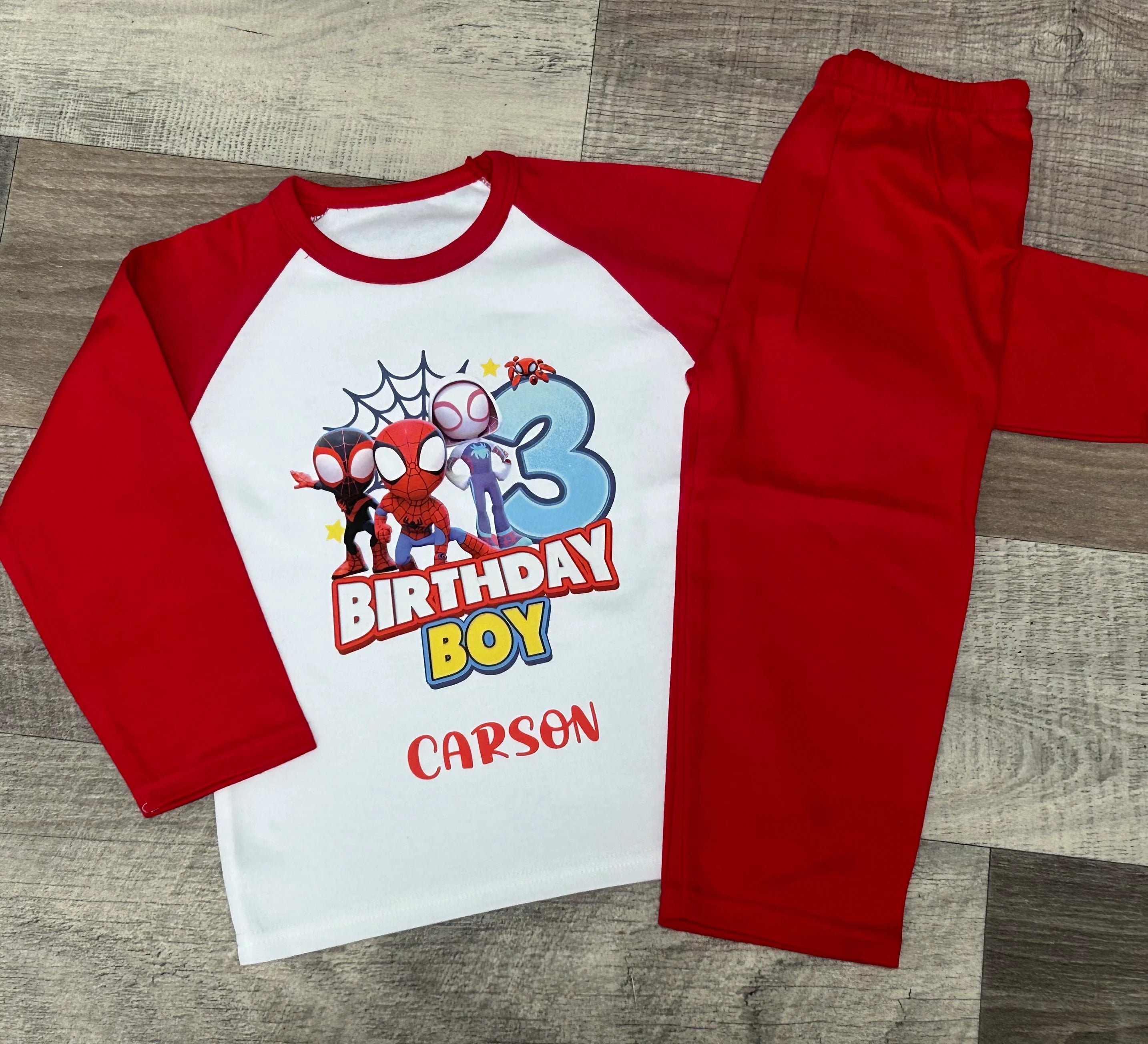 3rd birthday spidey pjs