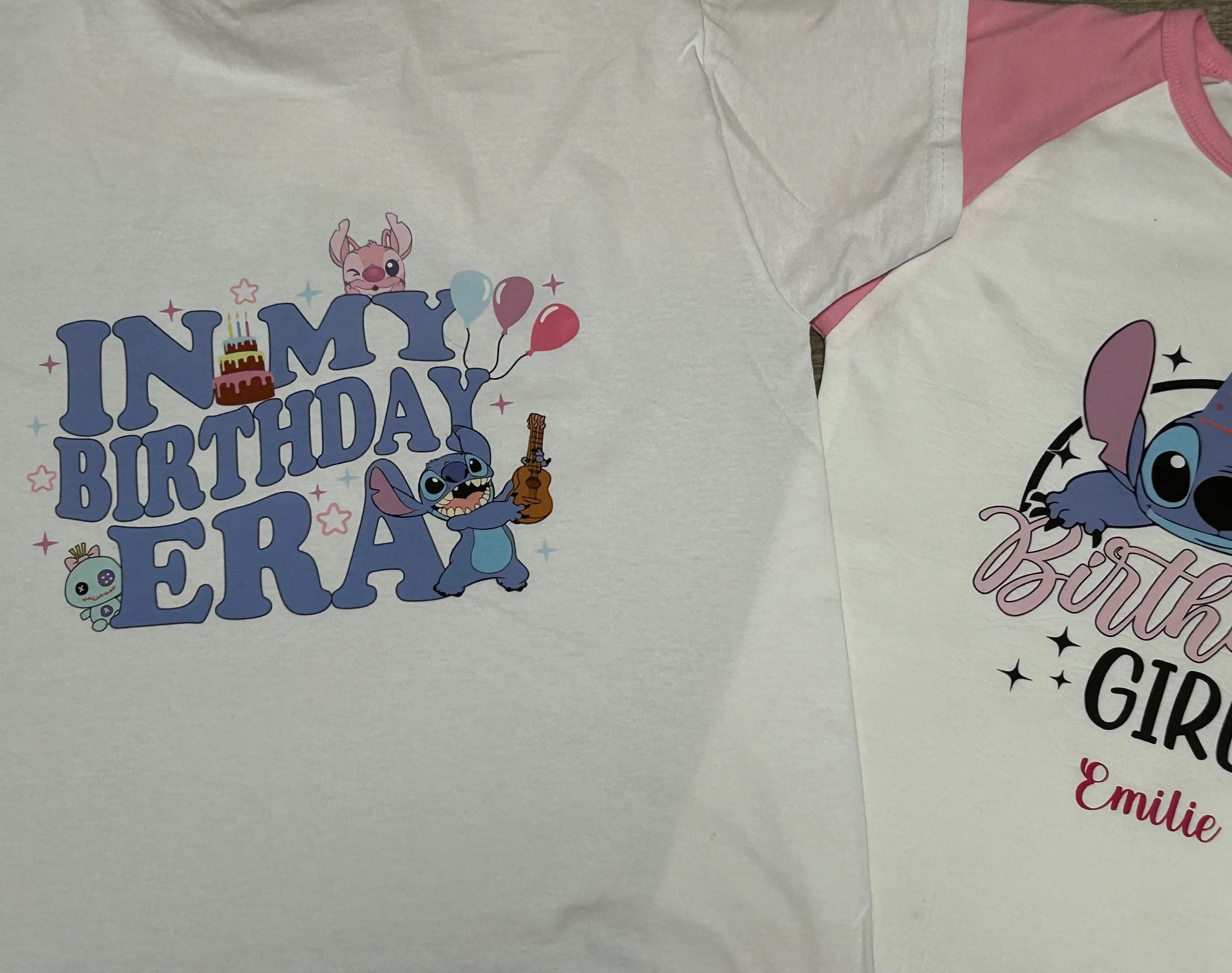 Stitch birthday era T-shirt (printed front and back)