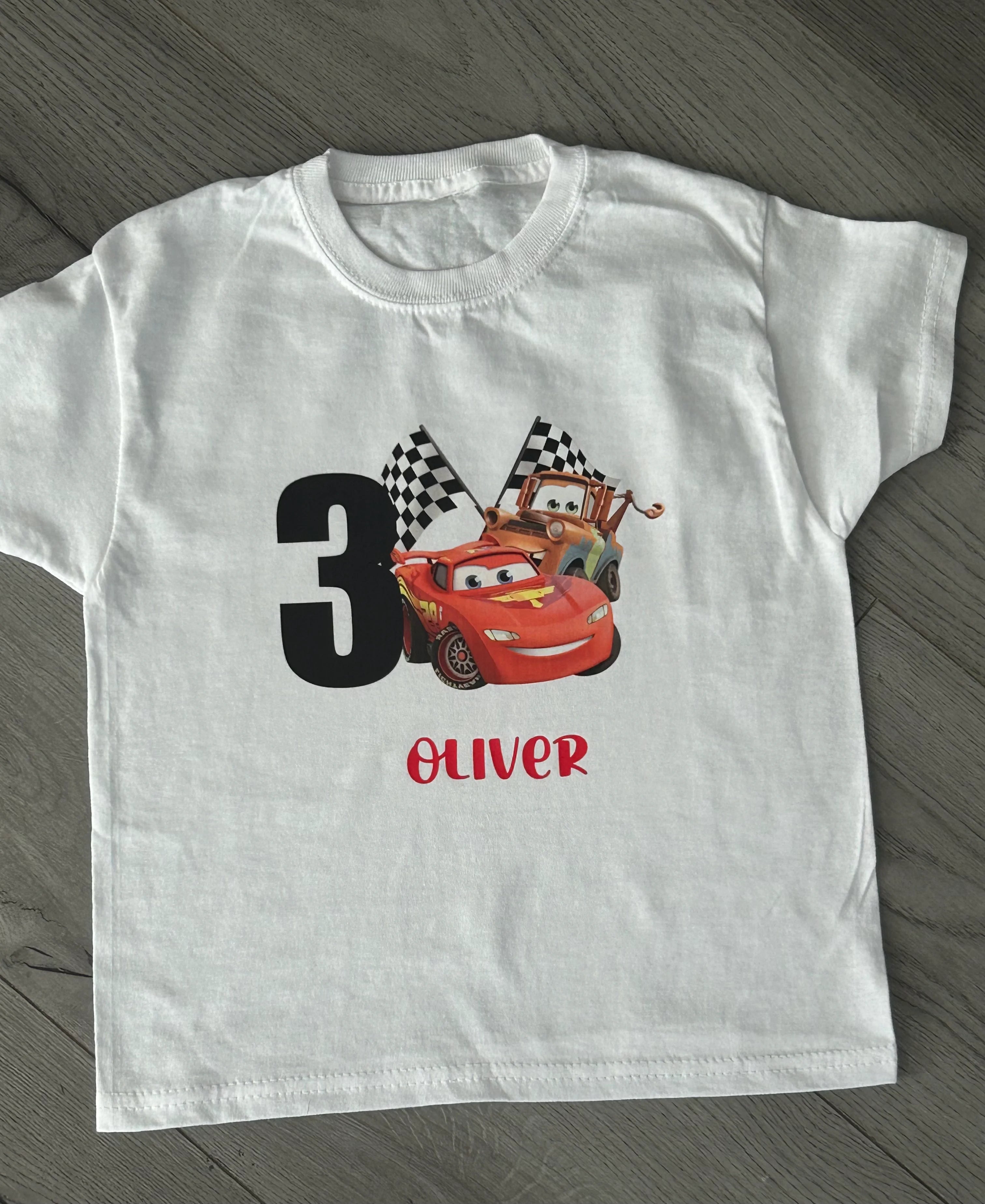 3rd birthday McQueen car tshirt