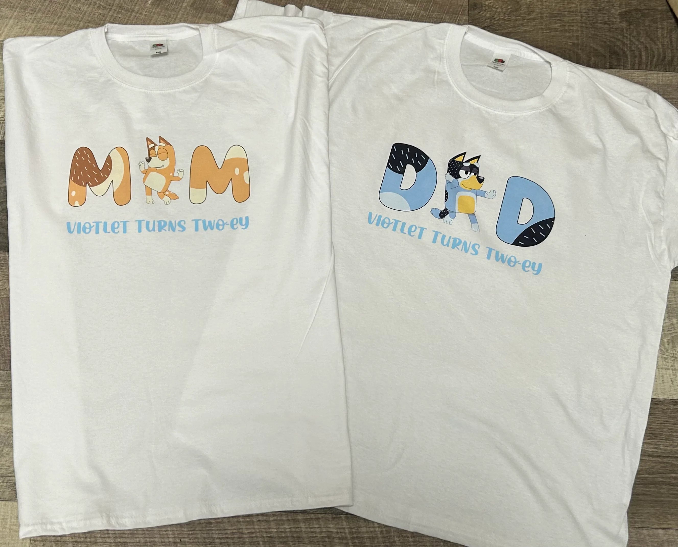 Blue mum/dad T-shirts