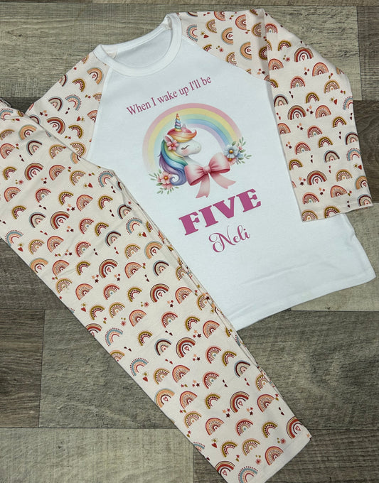 Birthday rainbow unicorn pjs