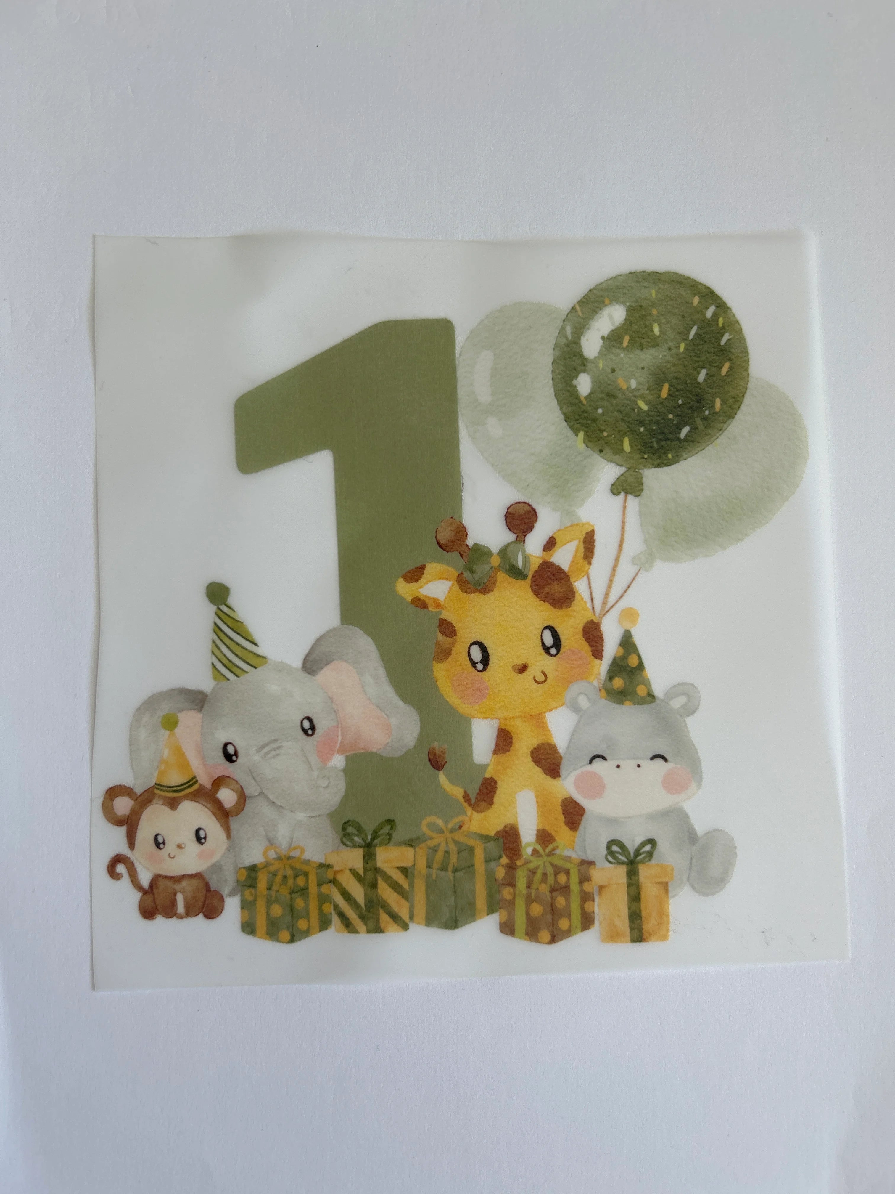 1st birthday green safari print