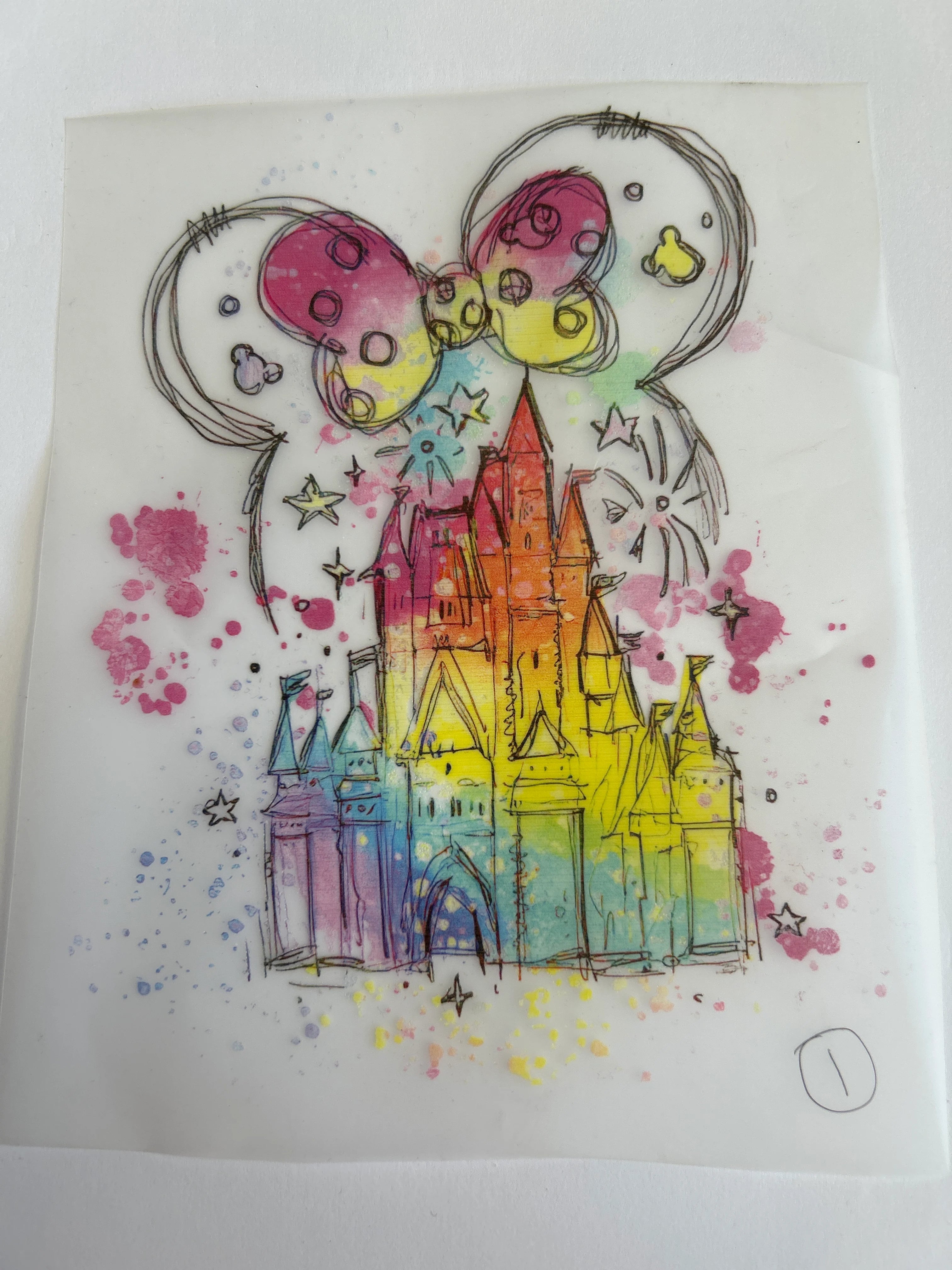 Disney castle colourful Minnie print