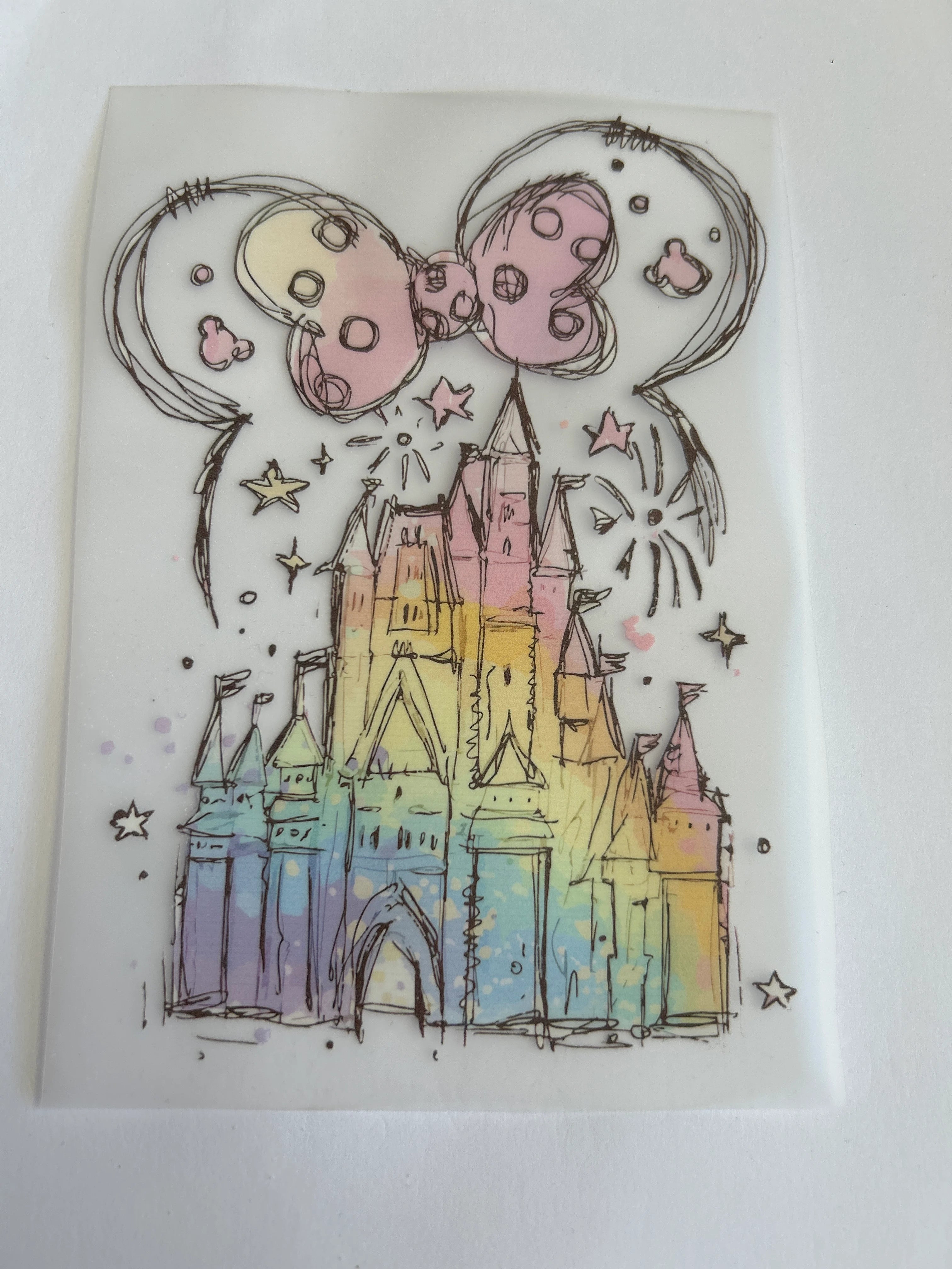 Mickey pastel castle print