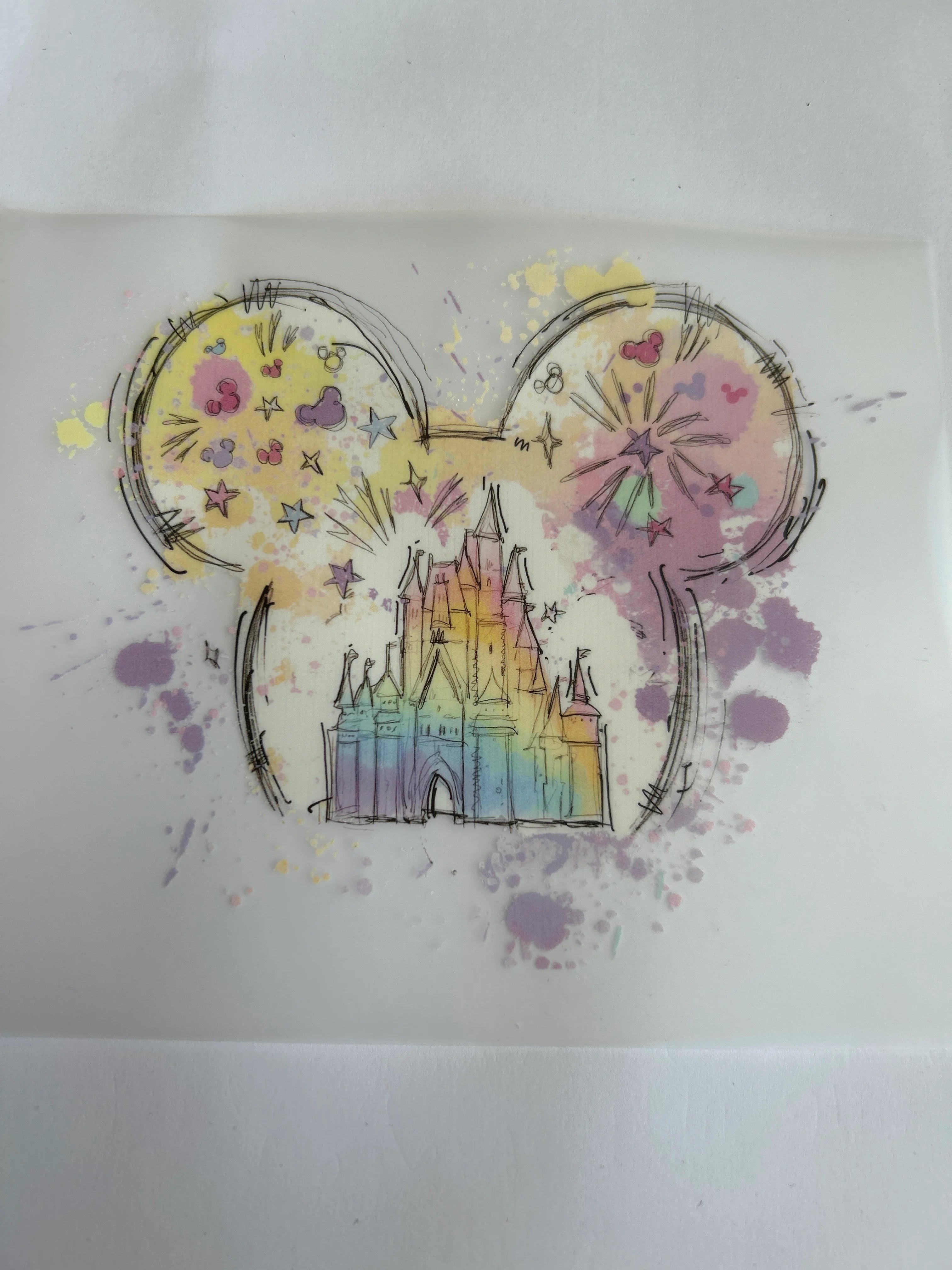 Mickey castle pastels print