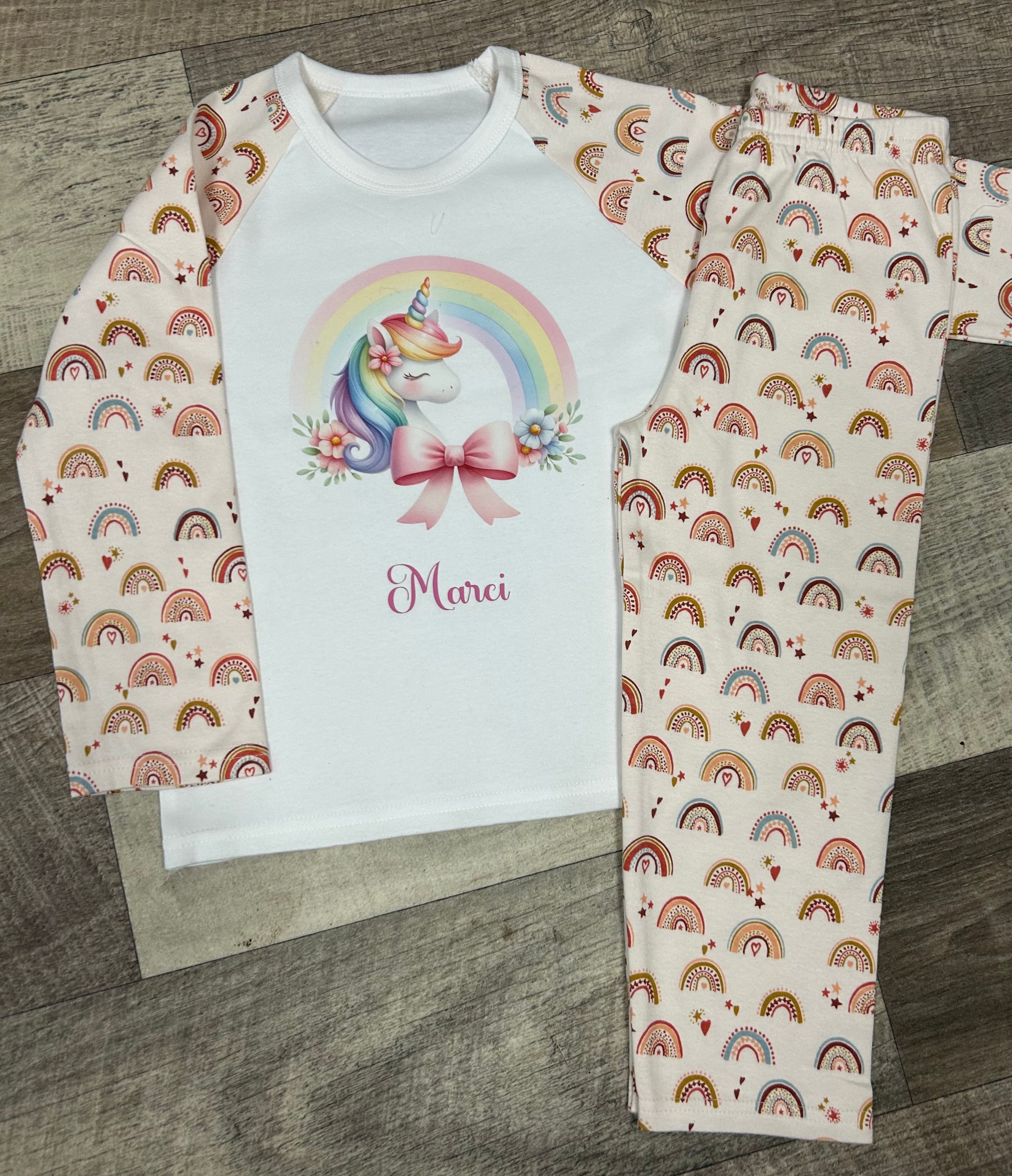 Rainbow unicorn pjs