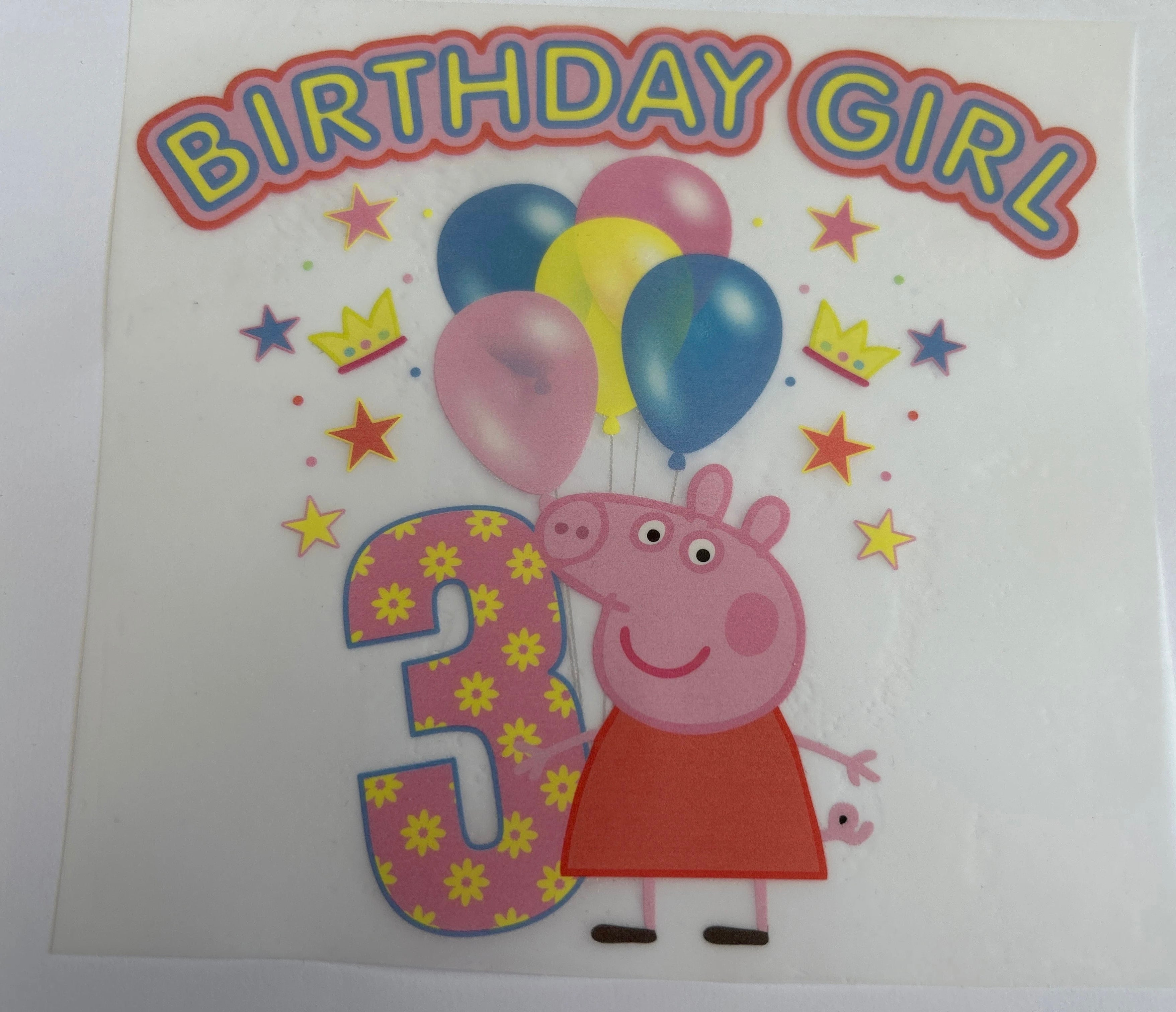 3rd Peppa pig birthday girl print