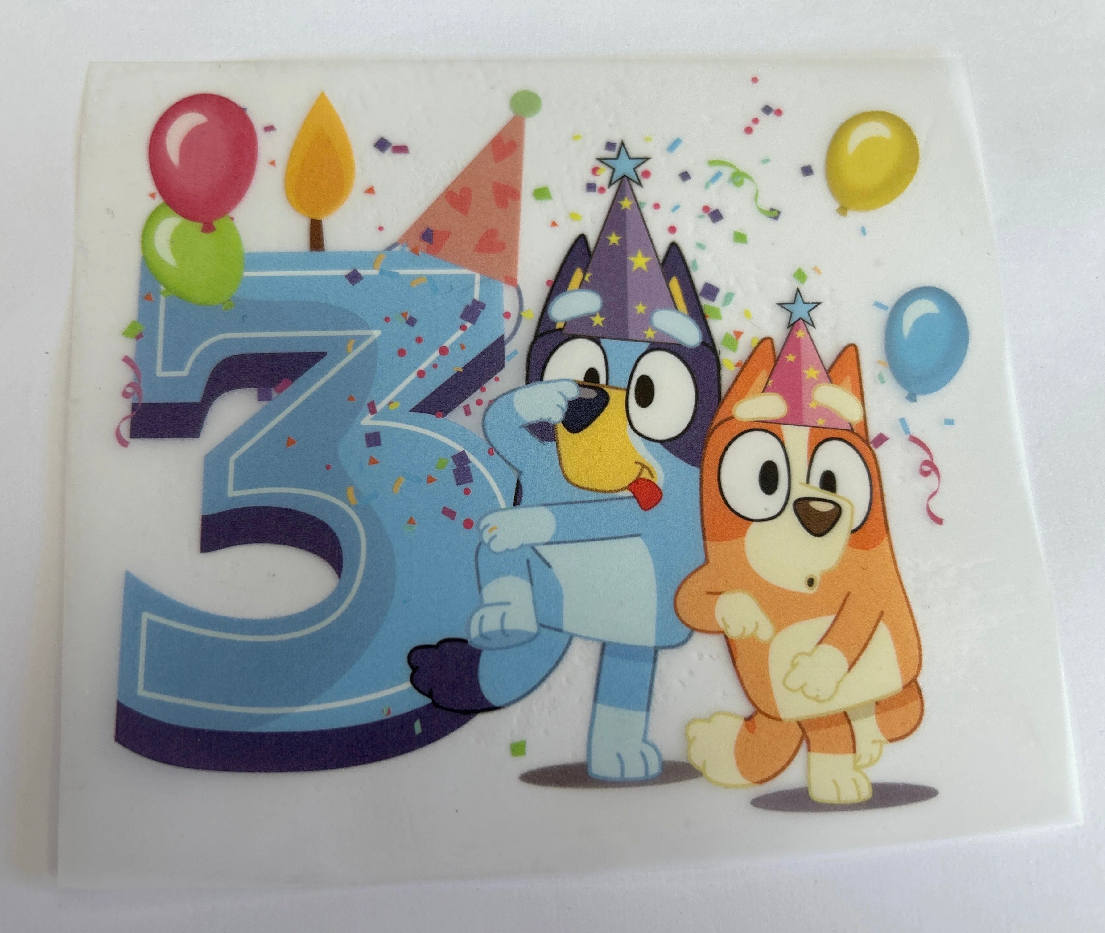 3rd birthday Bluey print