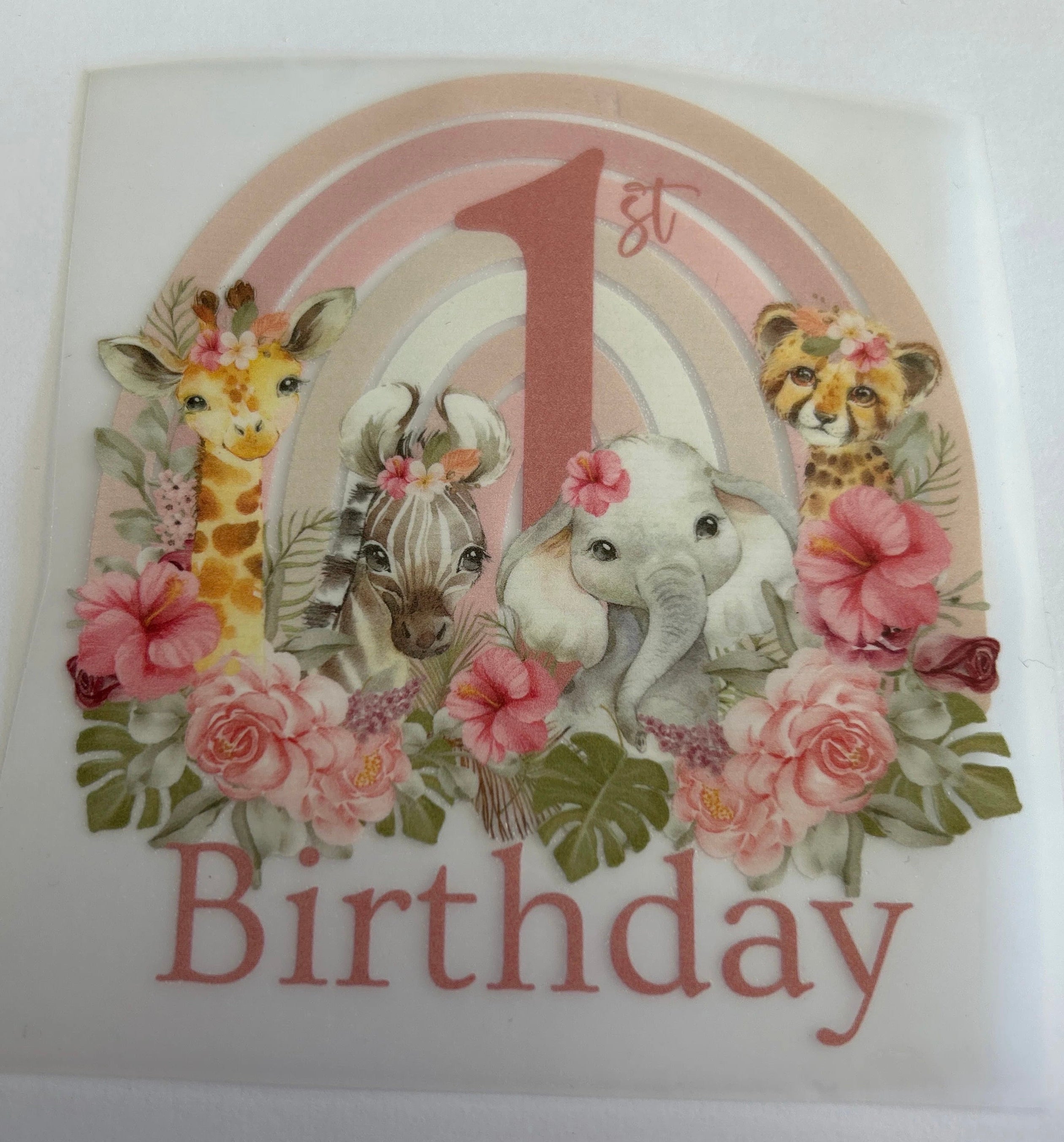 1st birthday safari rainbow print