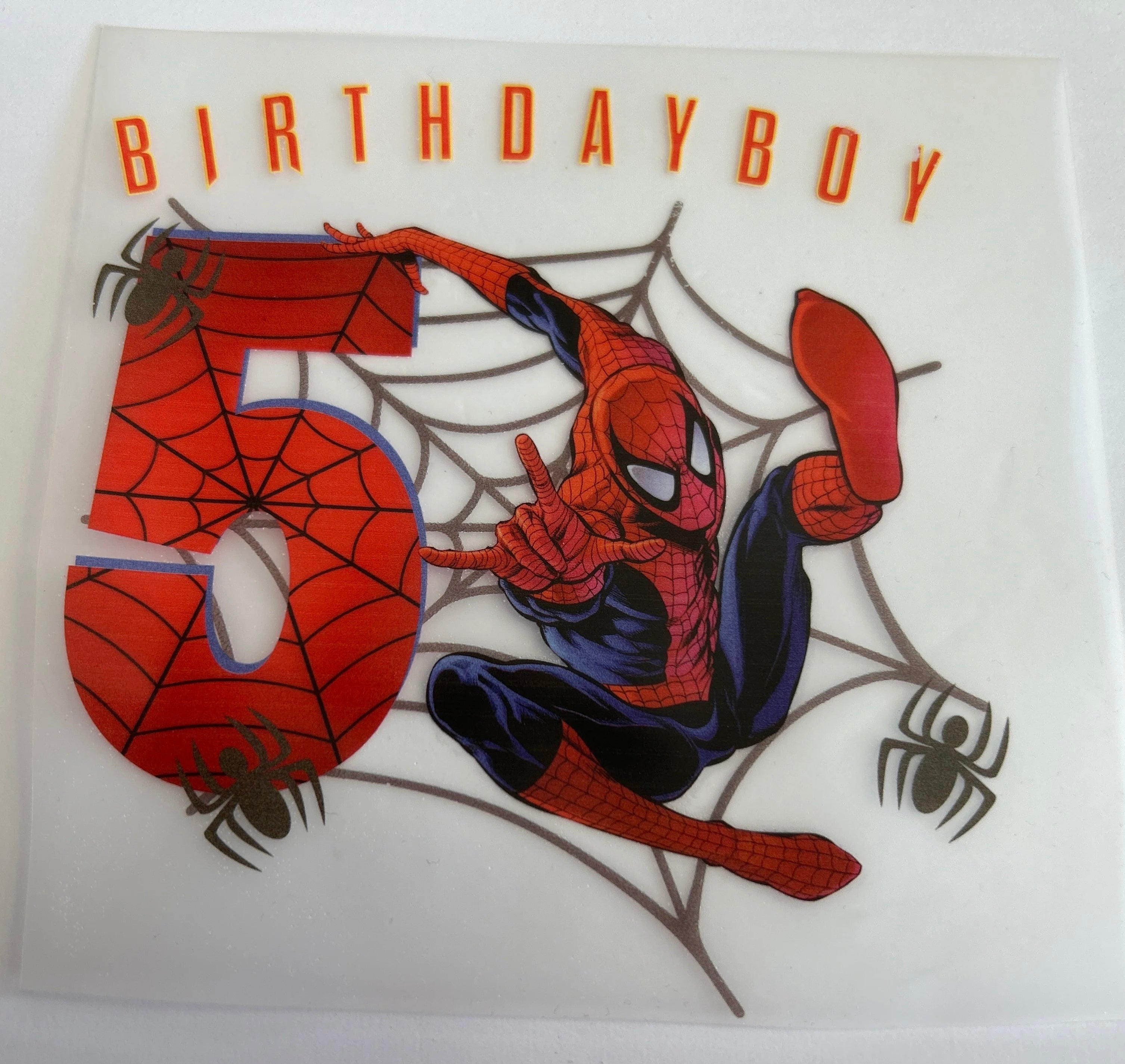 5th birthday Spider-Man print