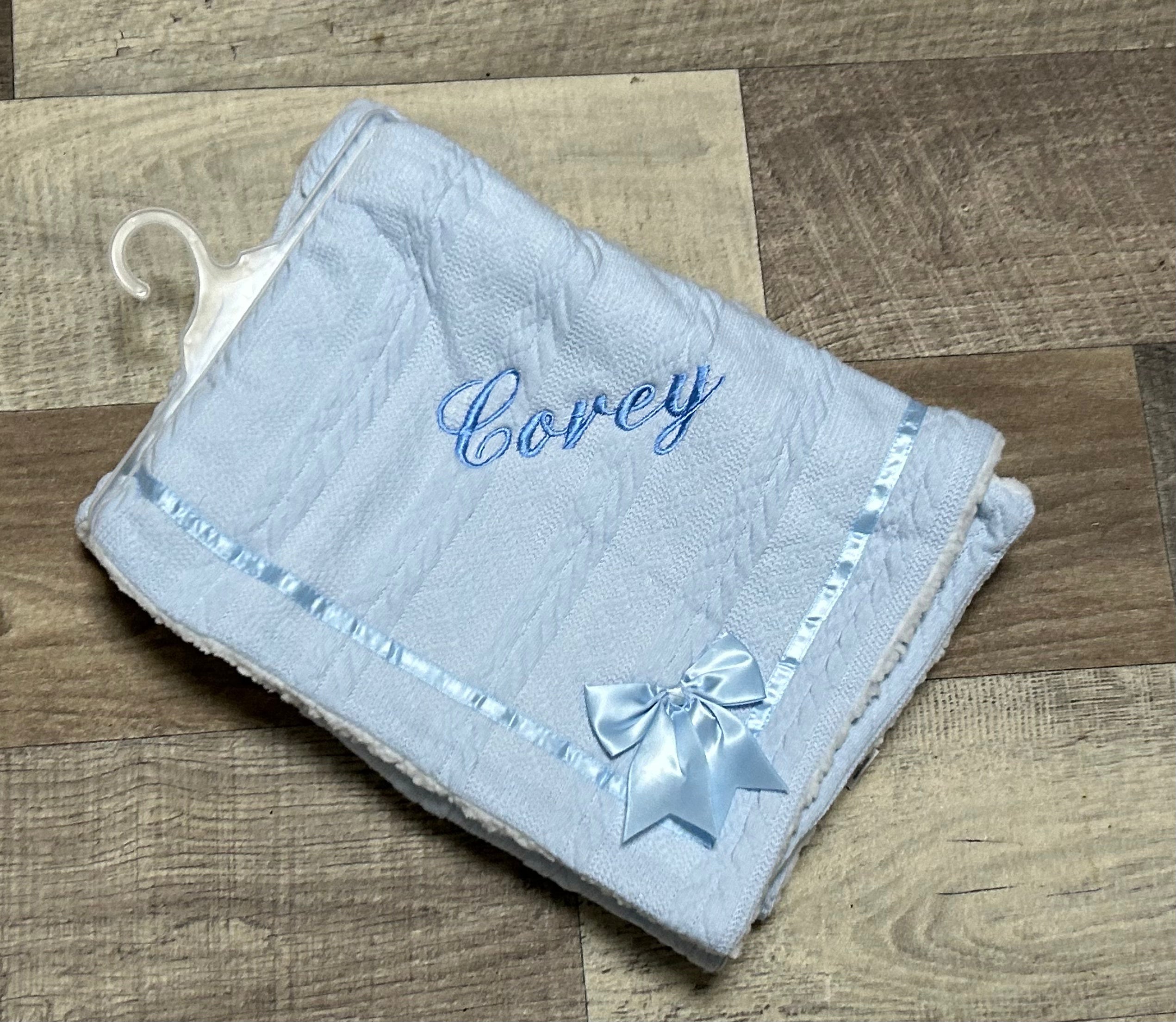 Personalised fleece lined bow blanket