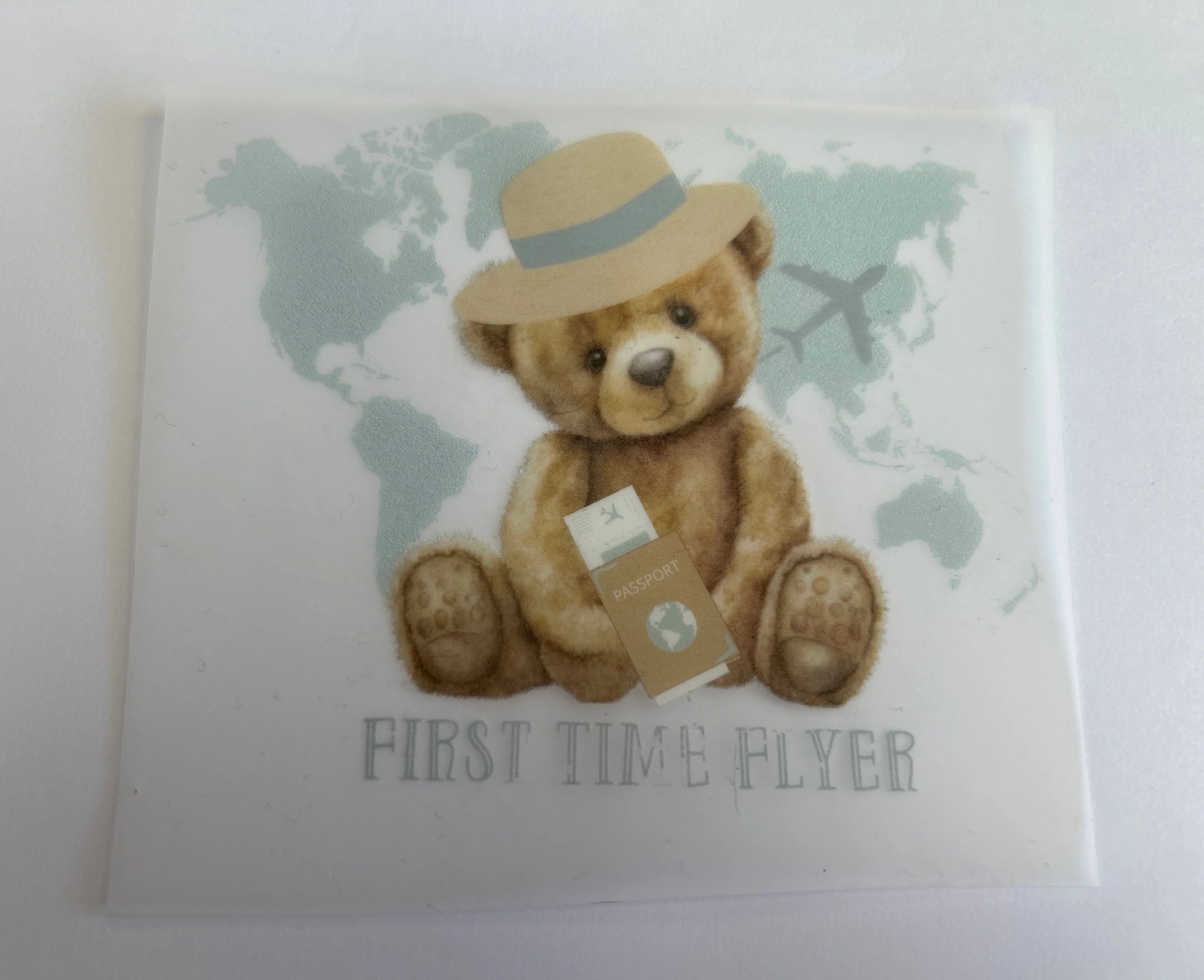 First time flyer blue Teddy print